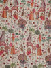 Mustard Floral Design Semi Tussar Saree With Madhubani Inspired Print
