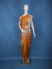 Mustard Floral Design Semi Tussar Saree With Madhubani Inspired Print