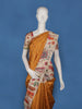 Mustard Floral Design Semi Tussar Saree With Madhubani Inspired Print