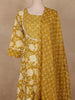 Mustard Floral Printed Cotton Salwar Suit with Dupatta