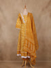 Mustard Floral Printed Cotton Salwar Suit with Dupatta