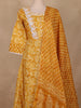 Mustard Floral Printed Cotton Salwar Suit with Dupatta