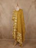 Mustard Floral Printed Cotton Salwar Suit with Dupatta
