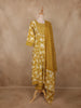 Mustard Floral Printed Cotton Salwar Suit with Dupatta