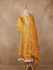 Mustard Floral Printed Cotton Salwar Suit with Dupatta