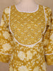 Mustard Floral Printed Cotton Salwar Suit with Dupatta