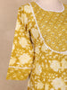 Mustard Floral Printed Cotton Salwar Suit with Dupatta