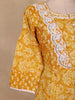 Mustard Floral Printed Cotton Salwar Suit with Dupatta