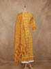 Mustard Floral Printed Cotton Salwar Suit with Dupatta