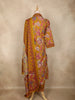 Mustard Floral Printed Cotton Straight Cut Salwar Suit with Dupatta