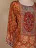 Mustard  Floral Printed Crepe Salwar Suit with Dupatta