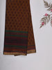 Mustard Floral Printed Karishma Cotton Saree with Multicolor Geometric Border