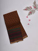 Mustard Floral Printed Karishma Cotton Saree with Multicolor Geometric Border