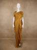 Mustard Gold Butta Woven Design Soft Tissue Saree with Scalloped Border