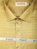 Mustard Gold Checked Woven Design Shirt with Gold Zari Border Matching Dhoti Set
