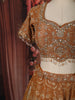 Mustard Gold Floral Beads and Stone Embellished Design Banarasi Silk Lehenga with Dupatta