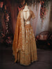 Mustard Gold Floral Beads and Stone Embellished Design Banarasi Silk Lehenga with Dupatta