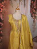 Mustard Gold Floral Butta Sequins and Beads Embroidered Design Organza Straight Cut Salwar Suit with Matching Dupatta