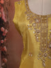 Mustard Gold Floral Butta Sequins and Beads Embroidered Design Organza Straight Cut Salwar Suit with Matching Dupatta