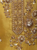 Mustard Gold Floral Butta Sequins and Beads Embroidered Design Organza Straight Cut Salwar Suit with Matching Dupatta
