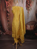 Mustard Gold Floral Butta Sequins and Beads Embroidered Design Organza Straight Cut Salwar Suit with Matching Dupatta