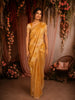 Mustard Gold Floral Butta Woven Design Tissue Saree with Gold Zari Border