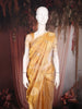 Mustard Gold Floral Butta Woven Design Tissue Saree with Gold Zari Border