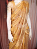 Mustard Gold Floral Butta Woven Design Tissue Saree with Gold Zari Border