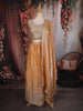 Mustard Gold Floral Sequins and Zari Embroidered Design Tissue Silk Lehenga with Dupatta