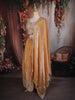 Mustard Gold Floral Sequins and Zari Embroidered Design Tissue Silk Lehenga with Dupatta
