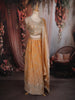Mustard Gold Floral Sequins and Zari Embroidered Design Tissue Silk Lehenga with Dupatta