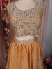 Mustard Gold Floral Sequins and Zari Embroidered Design Tissue Silk Lehenga with Dupatta