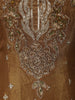Mustard Gold Floral Sequins and Zari Embroidered Design Tissue Silk Long Anarkali Gown with Contrast Dupatta