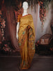 Mustard Yellow  Nature Printed Design Pure Tussar Saree