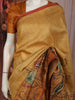 Mustard Yellow  Nature Printed Design Pure Tussar Saree