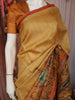 Mustard Yellow  Nature Printed Design Pure Tussar Saree