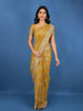 Mustard Gold Floral Zari Sequin Embellishment Organza Saree