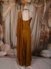 Mustard Gold Heavy Sequins and Beads Embroidered Chiffon Indo Western Gown with Matching Dupatta