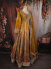 Mustard Gold Paisley Sequin and Zari Embroidered Design Tissue Silk Gown with Dupatta