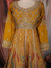 Mustard Gold Paisley Sequin and Zari Embroidered Design Tissue Silk Gown with Dupatta