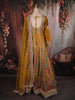 Mustard Gold Paisley Sequin and Zari Embroidered Design Tissue Silk Gown with Dupatta
