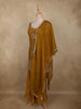 Mustard Golden Yellow Floral Sequins Embroidered Design Organza Palazzo Suit with Dupatta