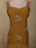Mustard Golden Yellow Floral Sequins Embroidered Design Organza Palazzo Suit with Dupatta