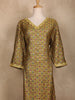 Mustard Green Ikat Design Rayon Kurti
