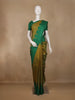 Mustard Green Solid Woven Pure Silk Saree With Temple border