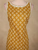 Mustard Ochre Yellow Floral Printed Design Cotton Kurti