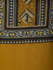 Mustard Olive Green Abstract Kalamkari Mirror Embroidered Design Cotton Straight Cut Salwar Suit with Contrast Dupatta