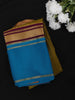 Mustard Olive Green Butta Woven Design Mysore Silk Designer Saree with Contrast Zari Border