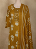 Mustard Olive Green Floral Printed Design Cotton Salwar Suit with Dupatta