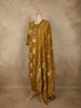Mustard Olive Green Floral Printed Design Cotton Salwar Suit with Dupatta
